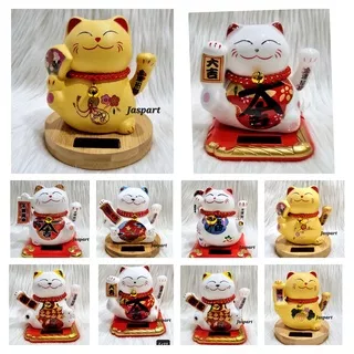 HIASAN PAJANGAN DEKORASI PATUNG KUCING HOKI KERAMIK REZEKI FORTUNE CAT KEBERUNTUNGAN CHINA LUCKY CAT SOLAR