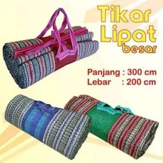 TIKAR LIPAT JUMBO PIKNIK Tikar Anyam / Tikar Lipat / Tikar Hajat