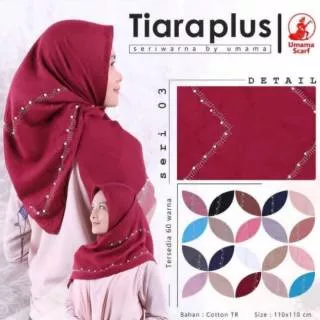 Segi empat TIARA PLUS umama / hijab polos premium