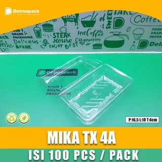 MIKA PLASTIK 4A - MIKA KUE MAKANAN JAJANAN TX 4A - FOODSAFE - 100 PCS