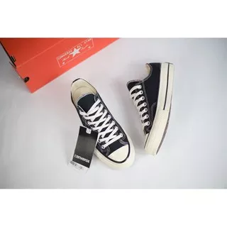 CONVERSE Allstar Chuck Taylor 70s Low Sepatu Pria Wanita Black White Premium Import BNIB