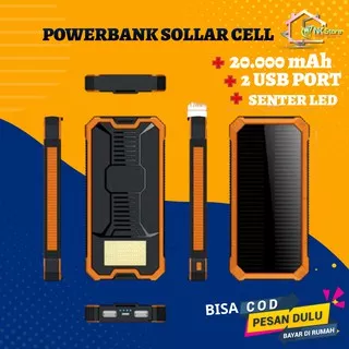 ALLPOWERS Power Bank Powerbank Tenaga Surya Solar Murah 2 USB Port 20000mAh - ES100