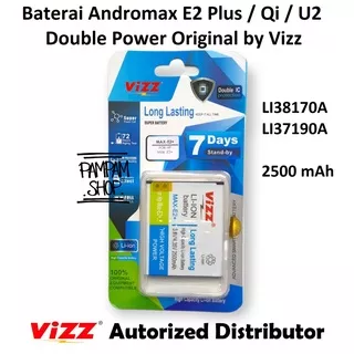 Baterai Vizz Original Double Power Smartfren Andromax E2+ E2 Plus Qi U2 LI38170A LI37190A LI38190 Batre Batrai Battery HP Handphone Ori