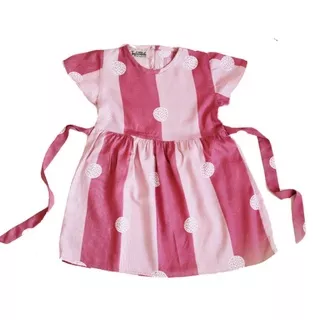 Little Azkiya Dress Pink Stripe | Baju Bayi Perempuan Rayon Premium
