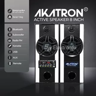 Speaker aktif bluetooth karaoke 8 inch double subwoofer sound 8 inchi