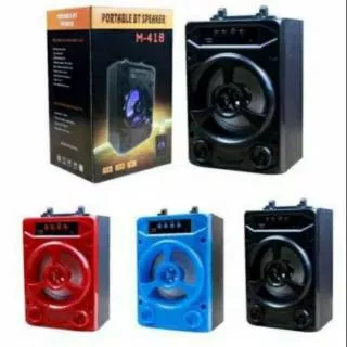 Speaker Bluetooth M408 M418 / Speaker Portable Music Box Lampu  LED