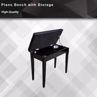 Piano Chair With Storage / Piano Bench / Kursi Piano / Black