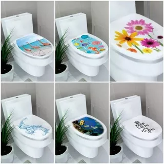 Stiker Toilet Tutup Closet WC Tahan Air Tempelan Dinding Kaca Kamar Mandi