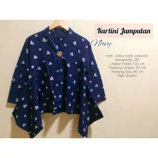 Kartini Jumputan Navy Blouse Batik jumputan handmade atasan batik wanita kebaya kartini blus batik