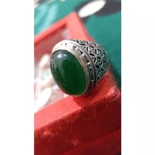 cincin batu giok asli ring perak