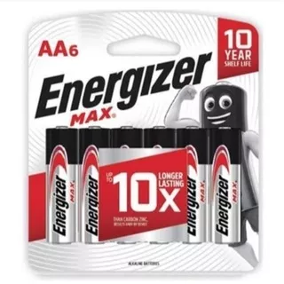 Baterai Energizer Max AA A2 Isi 6 Baterry Alkaline 1 Box Isi 12pcs