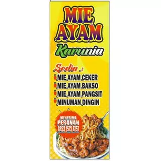 Banner Mie Ayam Ukuran 160 x 60 cm Tanpa Tiang