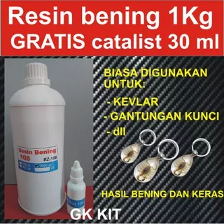 Resin Bening Super Resin 108 Resin Gantungan Kunci Resin Kevlar 1kg Gratis Katalis 30 Ml RZ108