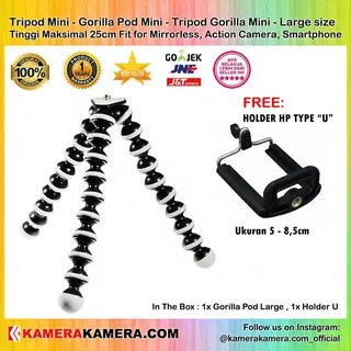 Gorilla Pod Large Tripod Fleksibel Max height 25cm + Holder U Berkwalitas