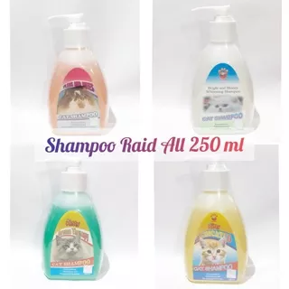 Shampoo Raid All Cat Fresh Pack Model Pump 250 ml Aromatherapy Flea Mites Bright Shine Medicated Shampo Kucing Black Mamba