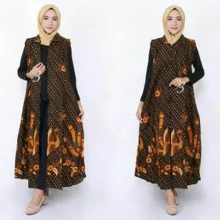 Longcardy Outer Sogan Batik Pekalongan Cardigan Maxi Dress Cardi A3-255