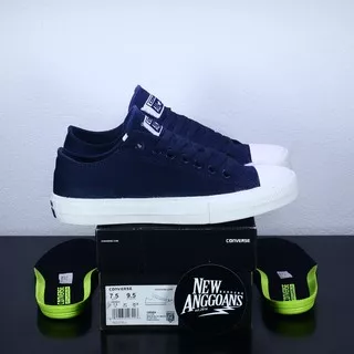 SEPATU CONVERSE CT CHUCK TAYLOR 2 II ALL STAR LOW DRESS BLUE NAVY BIRU LUNARLON LOW - PREMIUM BNIB