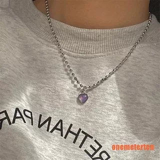 ?onem?Love Heart Pendant Chain Necklace For Women Girl Friends Halloween Jewelr