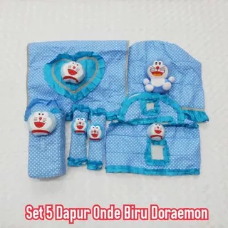 Sarung cover tempat tutup galon kulkas magicom magic com tisu tissue boneka Doraemon biru 5 B