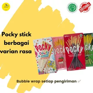 Glico Pocky Wafer Biskuit Stik Cokelat Greentea strawberry colorful