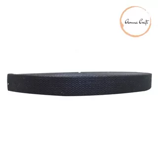 TALI WEBBING KATUN TALI TAS TALI GESPER 2.5 CM HITAM PER METER