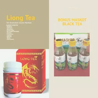 PAKET Teh Liong Tea LiongTea Bonus MASKOT Black Tea Teh Kesehatan Sejuta Manfaat  - FREE ONGKIR