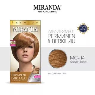 Miranda Hair Color Premium (Cat Rambut Permanen) MC14 Golden Brown 60ml