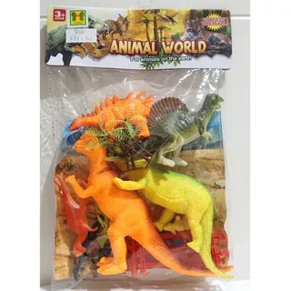 Mainan dinosaurus karet besar dan kecil - Animal world - DINO 661-20