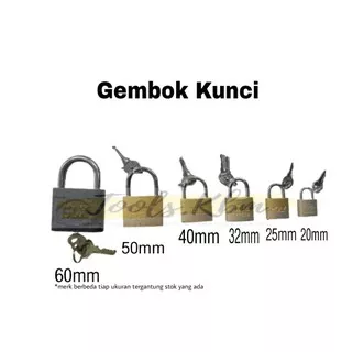 Gembok merk FAWI/HPP/N-DIOR /Gembok Rantai 20mm, 25mm, 30mm, 38 mm, 50mm, 60mm