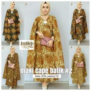 BATIK PESTA KEREN ????/MAXI CAPE BATIK #2 CANTIK & MURAH/ LONG DRESS GAMIS BATIK COUPLE/COUPLE GAMIS