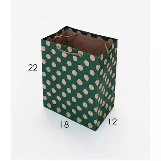 paper bag POLKADOT paperbag motif R5 ukuran 18x22 tas kertas samson kraft goodie bag souvenir murah