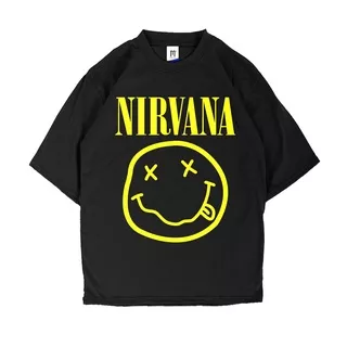 Kaos NIRVANA - LOGO YELLOW SMILE Tshirt baju Premium pria wanita GRUNGE TAG MERCHONS COTTON COMBED 24S MURAH PREMIUM KAOS SMILE KAOS CURT COBAIN