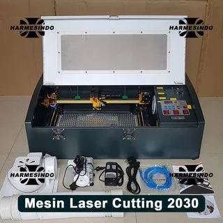 Mesin Laser Cutting 2030 Mini - Alat Grafir Kaca Pemotong Ukir Kayu Akrilik Kertas Kayu Bambu Metal