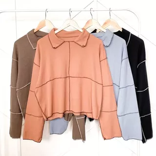 (BISA COD) Blouse Kemeja bluse Wanita Korean style lengan Panjang muslim remaja kekinian kerja kantor premium oversize import atasan pakaian Wanita import terbaru polos viral tiktok murah katun korea casual Muslimah putih kancing fashion formal ASVY