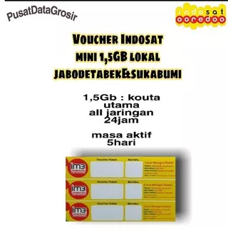 Voucher Paket Data INDOSAT MINI 1.5 GB lokal Jabodetabek & sukabumi