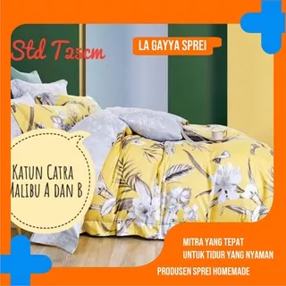 Sprei Sprai Seprai Homemade Katun Catra Malibu Sarung Bantal Bisa Bedcover set uk 180x200 160x200