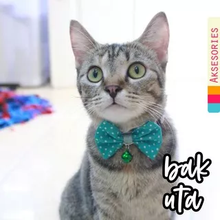 Dasi Kupu-kupu hijau polkadot lucu untuk kucing dan anjing size S M L XL / bowtie kucing 2018