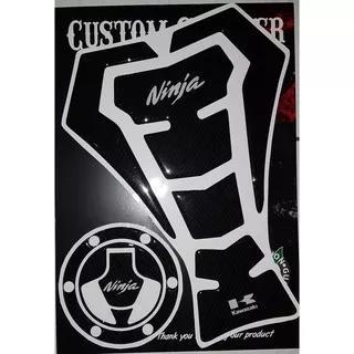 Sticker Timbul Tankpad Fuelpad Kawasaki Ninja Fi 250 Z250 Mono atau 2 Cylinder hitam carbon