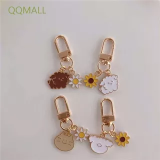 QQMALL Cute Cat Keychain Kids Gift Puppy Key Chain Cartoon Keychain Ornament Couple keychain Fashion Charm Key Holder Trinket Car Keyring Sun Flower Key Ring