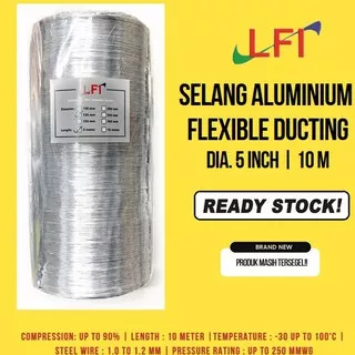 Aluminium Selang Flexible Ducting Exhaust Fan 5 (12.5 cm) - pjg 10 meter