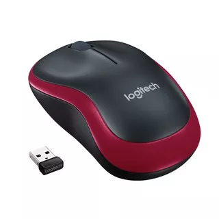 Logitech Wireless Mouse M185 Red Optical - Mouse Wireless M 185 Merah Original