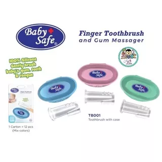 BABY SAFE Finger Toothbrush and Gum Massager with Case (TB001)/ Sikat Gigi Jari + Kotak