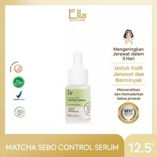 Ella skin Care Serum Matcha Sebo Control with Green Tea, Seaweed, Niacinamide & LHA - Mengeringkan Jerawat dlm 3 Hari