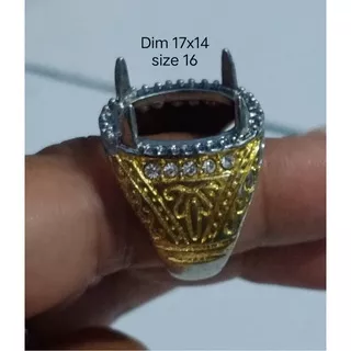 Emban batu akik -cincin titanium pria wanita cauple-grosir ring perak monel