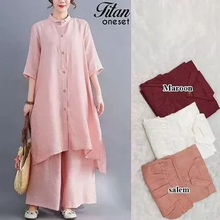 Titan Set / Setelan Wanita / Setelan Celana / Setelan Wanita Kulot / Bahan Katun Linen