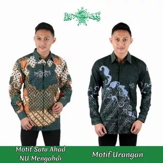 Baju Batik NU Motif Satu Abad NU Mengabdi dan Urangan/Cabut Warna Primis