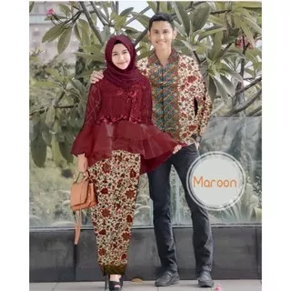 Setelan Batik Couple Sarombit Seragaman Kondangan Tanah Abang Wanita Murah Princess Azkana Sogan SS7