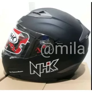 HELM FULLFACE NHK RX9 SOLID BLACK DOFF DOUBLE VISOR 100% ORIGINAL