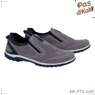 Sepatu Kasual Slip On Pria | Abu / Sintetis / Karet | CTZ- SD-008 [12]