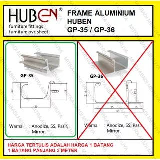 Profil Frame Handle Alumunium Aluminium HUBEN GP 35 GP35 GP-35
